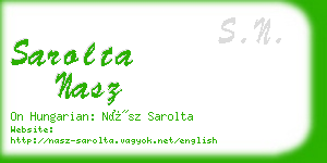 sarolta nasz business card